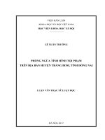 Phòng ngừa tình hình tội phạm trên địa bàn huyện Trảng Bom, tỉnh Đồng Nai (LV thạc sĩ)