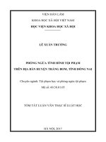 Phòng ngừa tình hình tội phạm trên địa bàn huyện Trảng Bom, tỉnh Đồng Nai (tt)