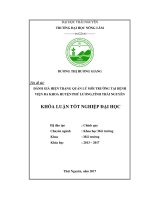 Đánh giá hiện trạng quản lý môi trường tại bệnh viện đa khoa huyện Phú Lương,tỉnh Thái Nguyên. (Khóa luận tốt nghiệp)