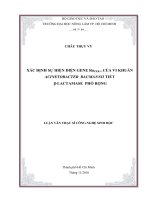 XÁC ĐỊNH SỰ HIỆN DIỆN GENE blaPER1 CỦA VI KHUẨN ACINETOBACTER BAUMANNII TIẾT βLACTAMASE PHỔ RỘNG LUẬN VĂN THẠC SĨ CÔNG NGHỆ SINH HỌC