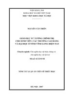 Giáo dục tư tưởng chính trị cho sinh viên các trường cao đẳng và đại học ở tỉnh Vĩnh Long hiện nay (tt)