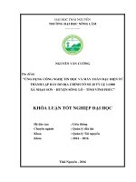 Ứng dụng công nghệ tin học và máy toàn đạc điện tử thành lập bản đồ địa chính tờ số 20 tỷ lệ 1 1000 tại xã Nhạo Sơn  huyện Sông Lô  tỉnh Vĩnh Phúc. (Khóa luận tốt nghiệp)