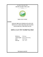 Đánh giá hiệu quả bể biogas plastic nổi trong xử lý chất thải trại lợn tân thái, huyện đồng hỷ, tỉnh thái nguyên 