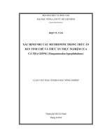 XÁC ĐỊNH NHU CẦU METHIONINE TRONG THỨC ĂN BÁN TINH CHẾ VÀ THỨC ĂN THỰC NGHIỆM CỦA CÁ TRA GIỐNG (Pangasianodon hypophthalmus) LUẬN VĂN THẠC SĨ KHOA HỌC NÔNG NGHIỆP