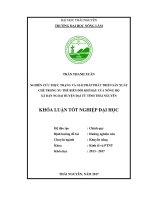 Nghiên cứu thực trạng và giải pháp phát triển sản xuất chè trong xu thế biến đổi khí hậu của nông hộ xã Bản Ngoại, huyện Đại Từ, tỉnh Thái Nguyên. (Khóa luận tốt nghiệp)