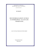 PHÂN TÍCH HIỆU QUẢ KINH TẾ  KỸ THUẬT CỦA MÔ HÌNH TÔM SÚ – LÚA LUÂN CANH TỈNH KIÊN GIANG  LUẬN VĂN THẠC SĨ KHOA HỌC NÔNG NGHIỆP