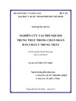 Nghiên cứu vai trò nội soi trung thất trong chẩn đoán bản chất u trung thất