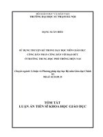 Sử dụng truyện kể trong dạy học môn Giáo dục công dân phần Công dân với đạo đức ở trường Trung học phổ thông hiện nay tt