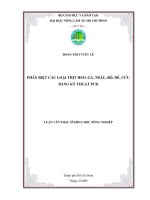 LUẬN VĂN THẠC SĨ KHOA HỌC NÔNG NGHIỆP PHÂN BIỆT CÁC LOẠI THỊT HEO, GÀ, TRÂU, BÒ, DÊ, CỪU BẰNG KỸ THUẬT PCR