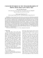 Cách chuyển dịch các yếu tố danh hóa động từ trong tiếng Nhật qua tiếng Việt