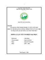 Ứng dụng công nghệ tin học và máy toàn đạc điện tử thành lập bản đồ địa chính số 22 tỷ lệ 1 1000 tại xã Nhạo Sơn  huyện Sông Lô  tỉnh Vĩnh Phúc. (Khóa luận tốt nghiệp)