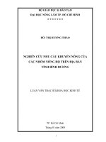 LUẬN VĂN THẠC SĨ NGHIÊN CỨU NHU CẦU KHUYẾN NÔNG CỦA CÁC NHÓM NÔNG HỘ TRÊN ĐỊA BÀN TỈNH BÌNH DƯƠNG