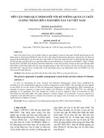 TIẾP cận THEO QUÁ TRÌNH đối với hệ THỐNG QUẢN lý CHẤT LƯỢNG TRONG bối CẢNH HIỆN NAY tại VIỆT NAM (tt) 
