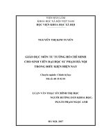 Phương pháo giáo dục môn Tư tưởng Hồ Chí Minh cho sinh viên Đại học Sư phạm Hà Nội trong điều kiện ngày nay (LV thạc sĩ)