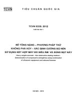 TCVN 9335 : 2012 Bê tông nặng  Phương pháp thử không phá hủy  Xác định cường độ nén sử dụng kết hợp máy đo siêu âm và súng bật nẩy