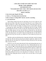 SKKN TÍCH HỢP KIẾN THỨC THỰC TIỄN TRONG BÀI DẠY HÓA HỌC HỮU CƠ LỚP 11, 12