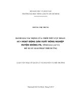 Đánh giá tác động của thời tiết cực đoan đến hoạt động sản xuất nông nghiệp huyện Krông Pa, tỉnh Gia Lai và đề xuất giải pháp thích ứng