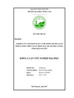 Nghiên cứu giải pháp quản lý hệ thống đường giao thông nông thôn tại xã động đạt huyện phú lương tỉnh thái nguyên  