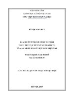 Giải quyết tranh chấp đất đai theo thủ tục xét xử sơ thẩm của tòa án nhân dân ở Việt Nam hiện nay 9tt)