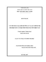 Vấn đề đào tạo, bồi dưỡng lý luận chính trị cho cán bộ tỉnh Thái Nguyên hiện nay