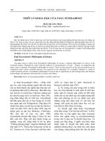 TRIẾT lý KHOA học của PAUL FEYERABEND (tt) 