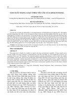 SẢN XUẤT HÀNG LOẠT THEO yêu cầu của KHÁCH HÀNG (tt) 