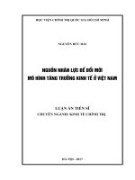 Nguồn nhân lực để đổi mới mô hình tăng trưởng kinh tế ở việt nam 