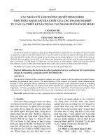 ÁC NHÂN tố ẢNH HƯỞNG QUYẾT ĐỊNH CHỌN NHÀ THẦU KHẢO sát địa CHẤT của các DOANH NGHIỆP tư vấn và THIẾT kế xây DỰNG tại THÀNH (tt) 