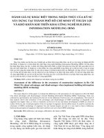 ĐÁNH GIÁ sự KHÁC BIỆT TRONG NHẬN THỨC của kỹ sư xây DỰNG tại THÀNH PHỐ hồ CHÍ MINH về THUẬN lợi và KHÓ KHĂN KHI TRIỂN KHAI CÔNG (tt) 