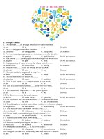BTAV 11  UNIT 14  RECREATION test  key 