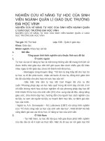 NGHIÊN cứu kĩ NĂNG tự học của SINH VIÊN NGÀNH QUẢN lí GIÁO dục TRƯỜNG đại học VINH 