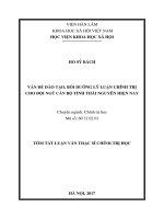 Vấn đề đào tạo, bồi dưỡng lý luận chính trị cho cán bộ tỉnh Thái Nguyên hiện nay (tt)