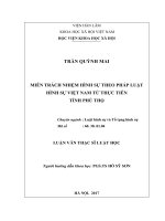 Miễn trách nhiệm hình sự theo luật hình sự Việt Nam và thực tiễn áp dụng trên địa bàn tỉnh Phú Thọ