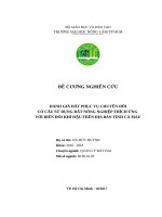 Đánh giá đất phục vụ chuyển đổi cơ cấu sử dụng đất nông nghiệp thích ứng với biến đổi khí hậu trên dịa bàn tỉnh Cà Mau