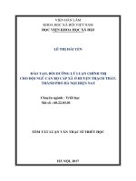 Đào tạo, bồi dưỡng lý luận chính trị cho đội ngũ cán bộ cấp xã ở huyện Thạch Thất, thành phố Hà Nội hiện nay (tt)
