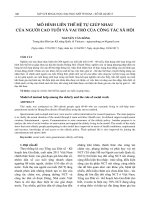 MÔ HÌNH LIÊN THẾ hệ tự GIÚP NHAU của NGƯỜI CAO TUỔI và VAI TRÒ của CÔNG tác xã hội (tt) 