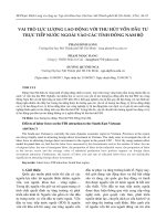 VAI TRÒ lực LƯỢNG LAO ĐỘNG với THU hút vốn đầu tư TRỰC TIẾP nước NGOÀI vào các TỈNH ĐÔNG NAM bộ (tt) 