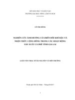 Nghiên cứu ảnh hưởng của biến đổi khí hậu và nhận thức cộng đồng trong các hoạt động sản xuất cà phê tỉnh Gia Lai