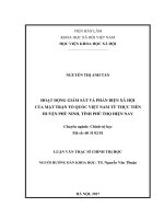 Hoạt động giám sát và phản biện xã hội của Mặt trận Tổ quốc Việt Nam từ thực tiễn huyện Phù Ninh, tỉnh Phú Thọ hiện nay