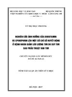 Nghiên cứu ảnh hưởng của dobutamin và epinephrin lên một số chỉ số huyết động ở bệnh nhân giảm lưu lượng tim do suy tim sau phẫu thuật van tim (TT)