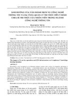 ẢNH HƯỞNG của vận HÀNH DỊCH vụ CÔNG NGHỆ THÔNG TIN và hạ TẦNG QUẢN lý TRI THỨC đến ý ĐỊNH CHIA sẻ TRI THỨC của NHÂN VIÊN TRONG (tt) 