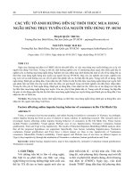 CÁC yếu tố ẢNH HƯỞNG đến sự THÔI THÚC MUA HÀNG NGẪU HỨNG TRỰC TUYẾN của NGƯỜI TIÊU DÙNG TP  HCM (tt) 