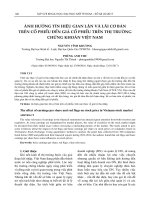 ẢNH HƯỞNG tín HIỆU GIAN lận và lãi cơ bản TRÊN cổ PHIẾU đến GIÁ cổ PHIẾU TRÊN THỊ TRƯỜNG CHỨNG KHOÁN VIỆT NAM (tt) 