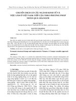 CHUYỂN DỊCH cơ cấu NGÀNH KINH tế và VIỆC làm ở VIỆT NAM TIẾP cận THEO PHƯƠNG PHÁP NHÂN QUẢ GRANGER (tt) 