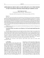 KIỂM ĐỊNH sự hội tụ BETA TUYỆT đối GIỮA các TỈNH THÀNH ở VIỆT NAM BẰNG PHƯƠNG PHÁP hồi QUY KHÔNG GIAN (tt) 
