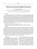 NGHIÊN cứu các yếu tố ẢNH HƯỞNG đến NĂNG lực CẠNH TRANH của DOANH NGHIỆP DU LỊCH bến TRE (tt) 