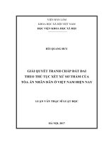Giải quyết tranh chấp đất đai theo thủ tục xét xử sơ thẩm của tòa án nhân dân ở Việt Nam hiện nay
