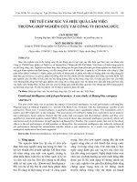 TRÍ TUỆ cảm xúc và HIỆU QUẢ làm VIỆC TRƯỜNG hợp NGHIÊN cứu tại CÔNG TY HOÀNG đức (tt) 