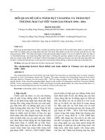 MỐI QUAN hệ GIỮA THÂM hụt tài KHÓA và THÂM hụt THƯƠNG mại tại VIỆT NAM GIAI đoạn 1990 – 2014 (tt) 