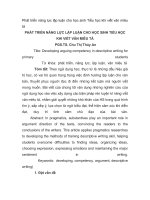 Phát triển năng lực lập luận cho học sinh tiểu học khi viết văn miêu tả 